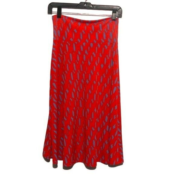 LuLaRoe Cassie Red Purple A-Line Knit Maxi Skirt - Picture 1 of 6